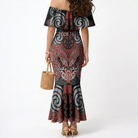 Aotearoa Iwi Rongowhakaata Personalised Mermaid Dress Maori Kowhaiwhai Pattern