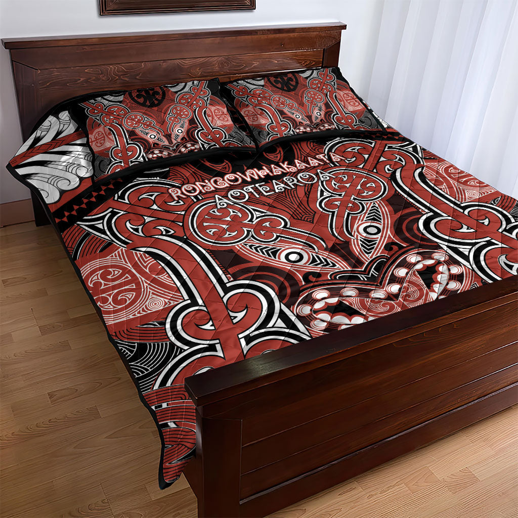Aotearoa Iwi Rongowhakaata Quilt Bed Set Maori Kowhaiwhai Pattern