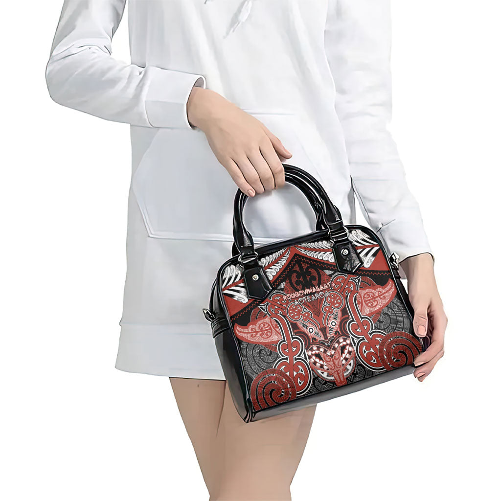 Aotearoa Iwi Rongowhakaata Shoulder Handbag Maori Kowhaiwhai Pattern