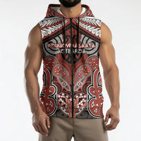 Aotearoa Iwi Rongowhakaata Personalised Sleeveless Zip Hoodie Maori Kowhaiwhai Pattern