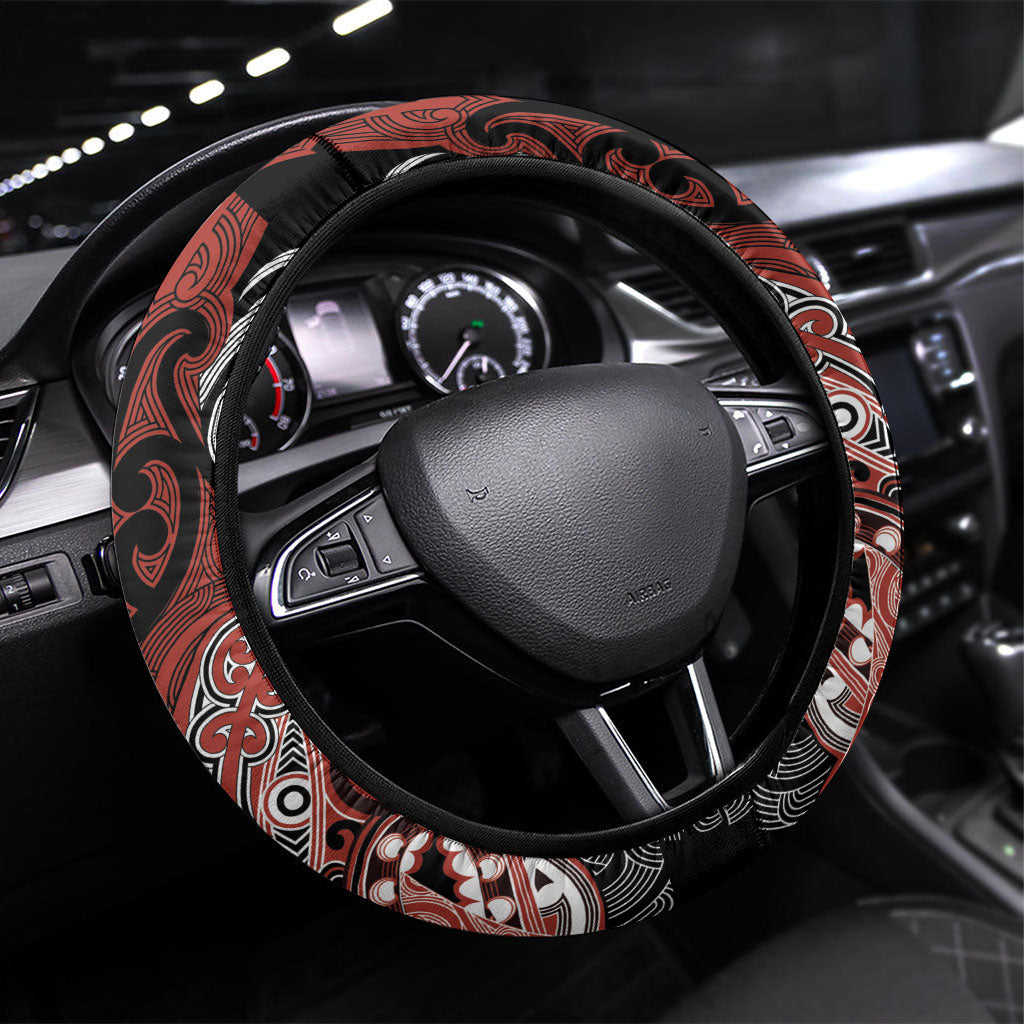 Aotearoa Iwi Rongowhakaata Steering Wheel Cover Maori Kowhaiwhai Pattern
