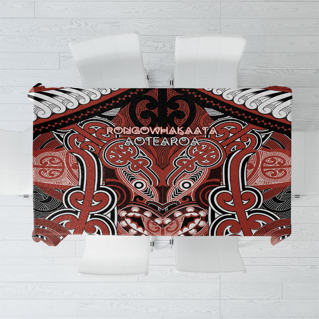 Aotearoa Iwi Rongowhakaata Tablecloth Maori Kowhaiwhai Pattern