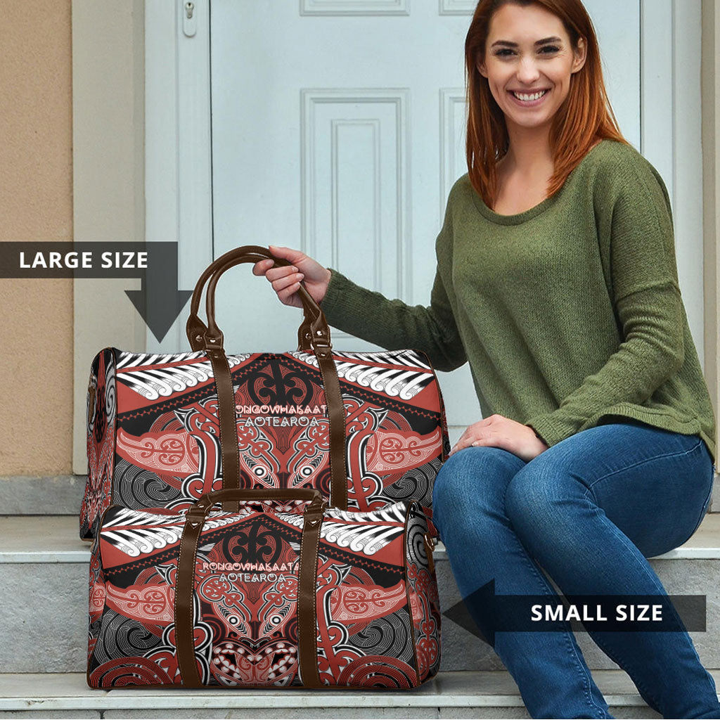 Aotearoa Iwi Rongowhakaata Travel Bag Maori Kowhaiwhai Pattern