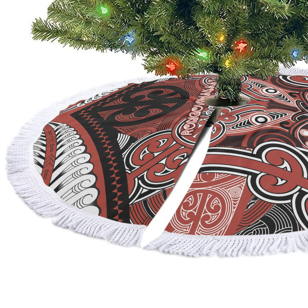 Aotearoa Iwi Rongowhakaata Tree Skirt Maori Kowhaiwhai Pattern