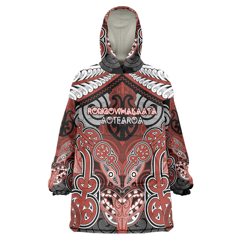 Aotearoa Iwi Rongowhakaata Personalised Wearable Blanket Hoodie Maori Kowhaiwhai Pattern