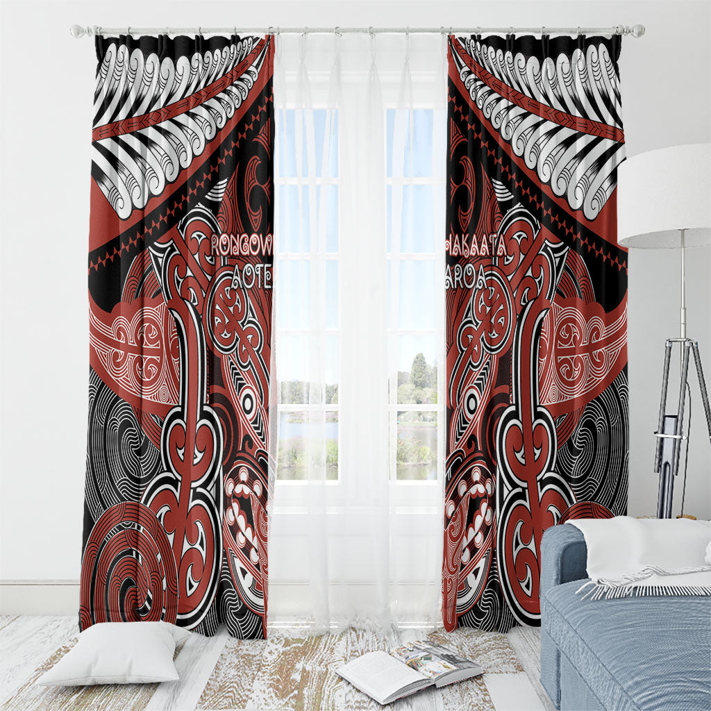 Aotearoa Iwi Rongowhakaata Window Curtain Maori Kowhaiwhai Pattern