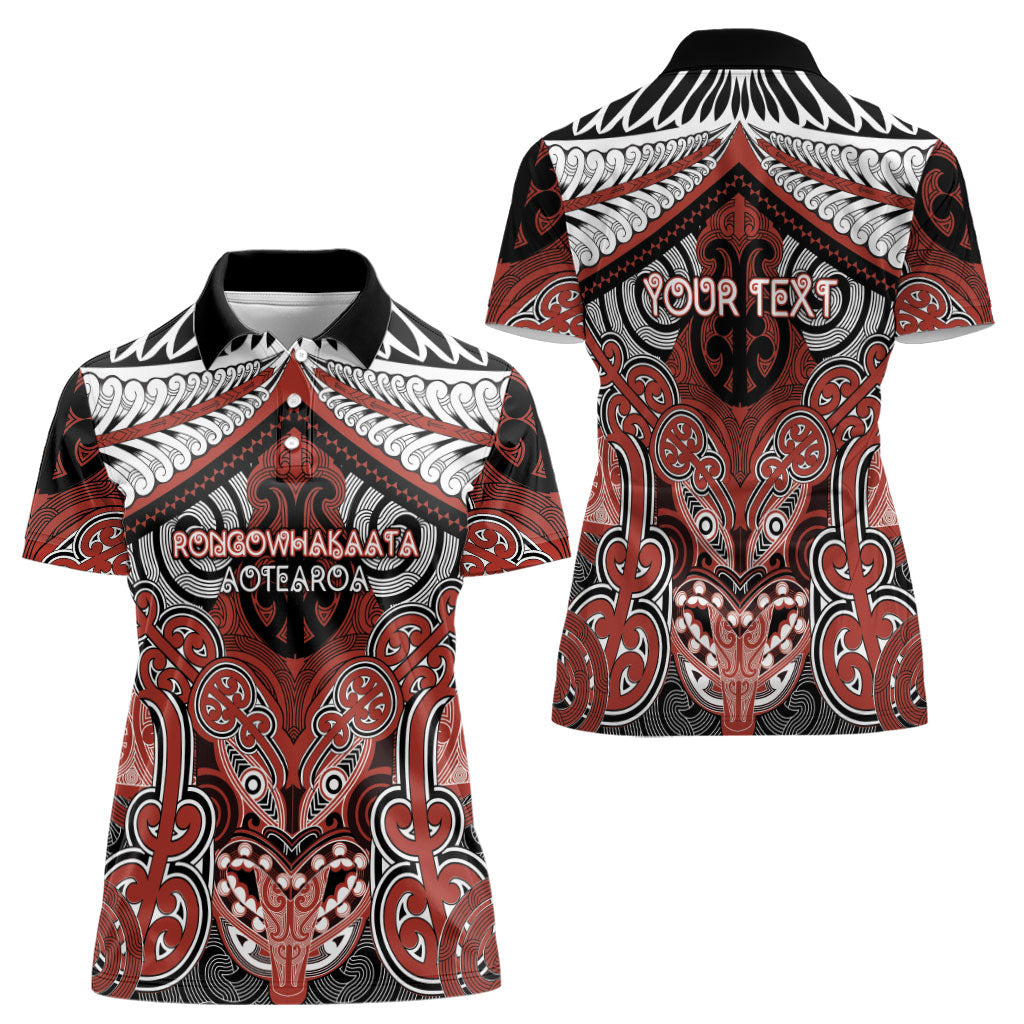 Aotearoa Iwi Rongowhakaata Personalised Women Polo Shirt Maori Kowhaiwhai Pattern