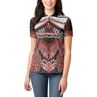 Aotearoa Iwi Rongowhakaata Personalised Women Polo Shirt Maori Kowhaiwhai Pattern