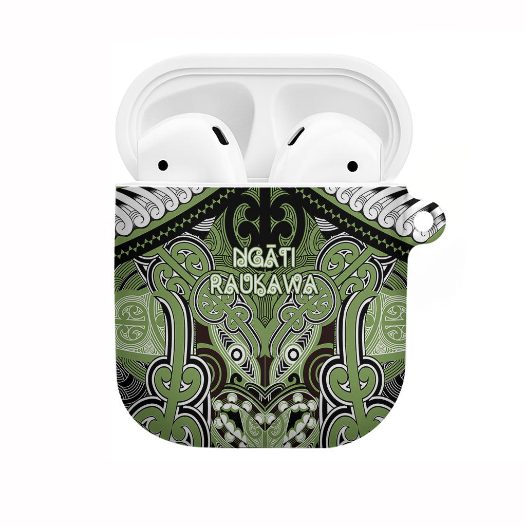 Aotearoa Iwi Ngati Raukawa AirPods Case Maori Kowhaiwhai Pattern LT19 Green - Polynesian Pride