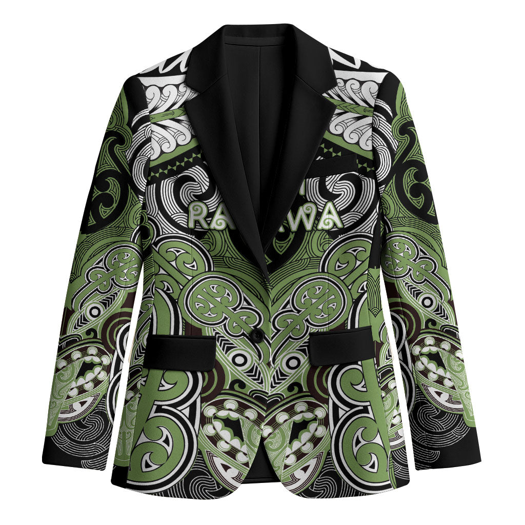 Aotearoa Iwi Ngati Raukawa Personalised Blazer Maori Kowhaiwhai Pattern LT19 Unisex Green - Polynesian Pride