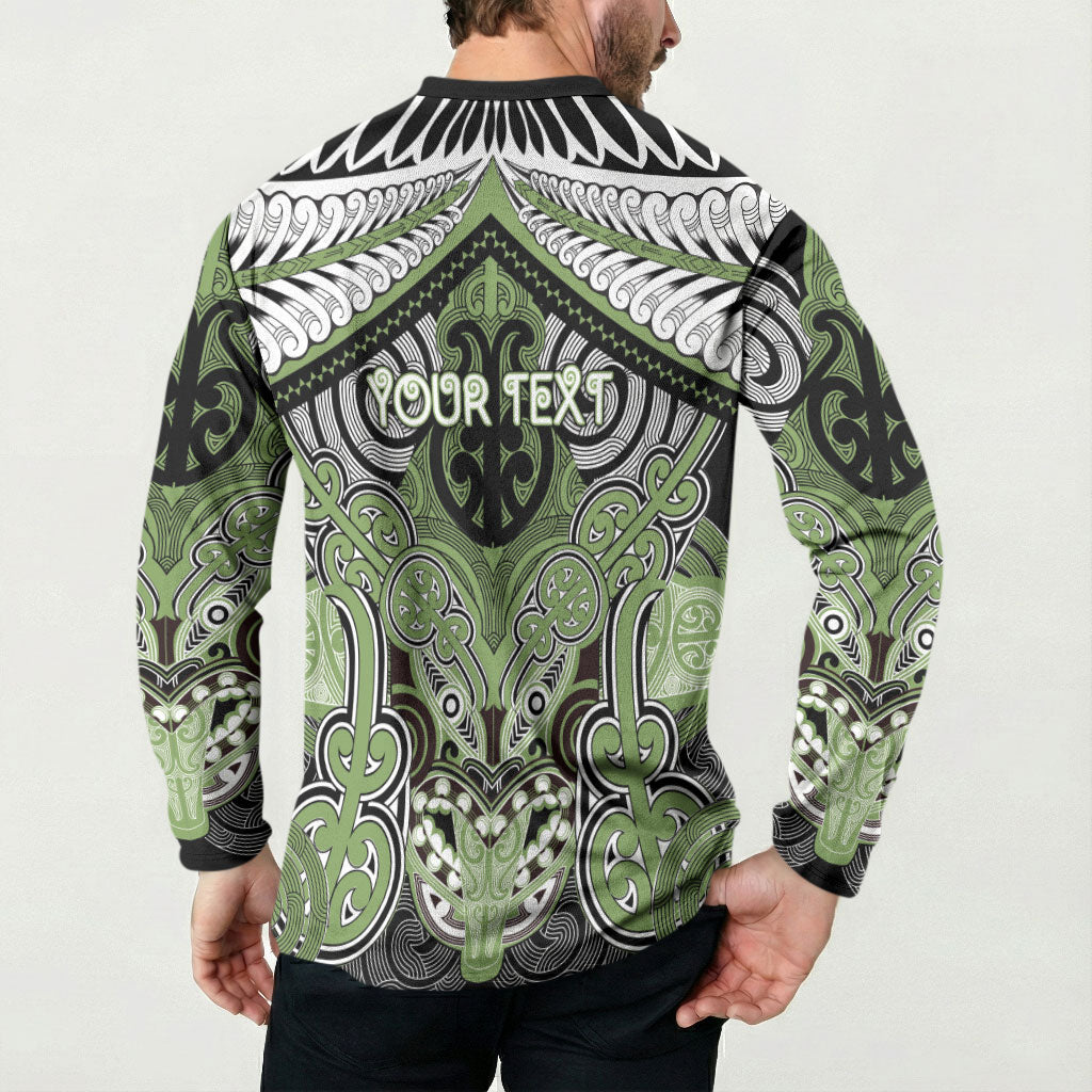 Aotearoa Iwi Ngati Raukawa Personalised Button Sweatshirt Maori Kowhaiwhai Pattern