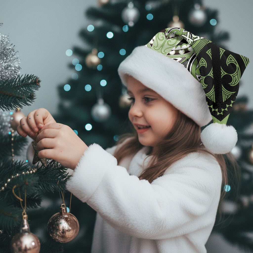 Aotearoa Iwi Ngati Raukawa Personalised Christmas Santa Hat Maori Kowhaiwhai Pattern