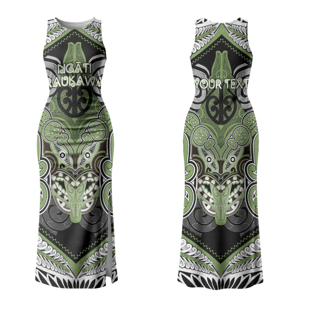 Aotearoa Iwi Ngati Raukawa Personalised Couples Matching Tank Maxi Dress and Hawaiian Shirt Maori Kowhaiwhai Pattern