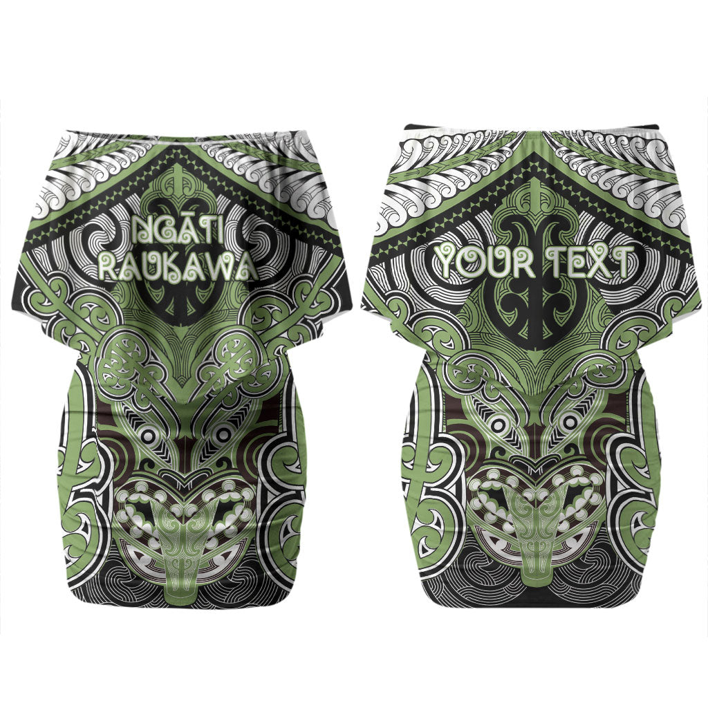 Aotearoa Iwi Ngati Raukawa Personalised Family Matching Off Shoulder Short Dress and Hawaiian Shirt Maori Kowhaiwhai Pattern