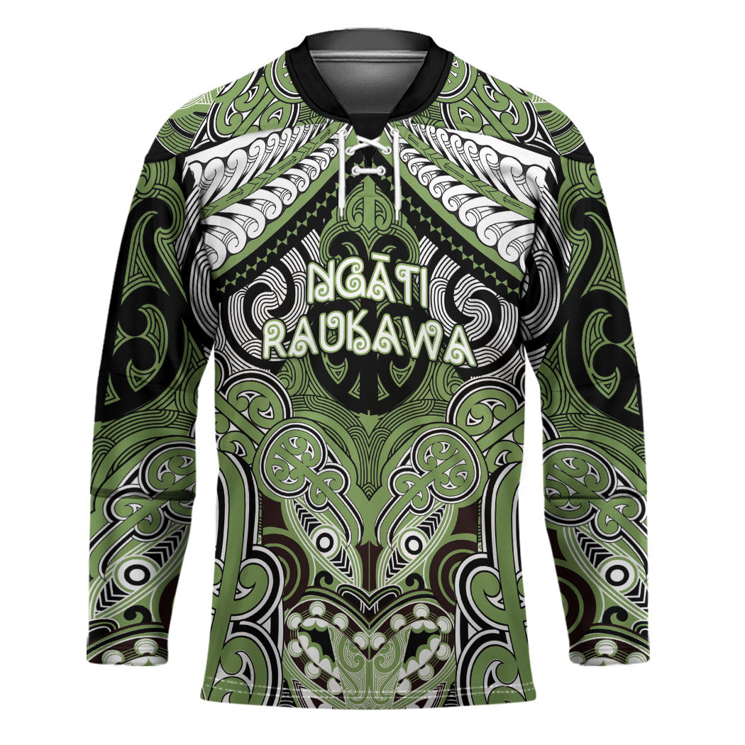 Aotearoa Iwi Ngati Raukawa Personalised Hockey Jersey Maori Kowhaiwhai Pattern LT19 Unisex Green - Polynesian Pride