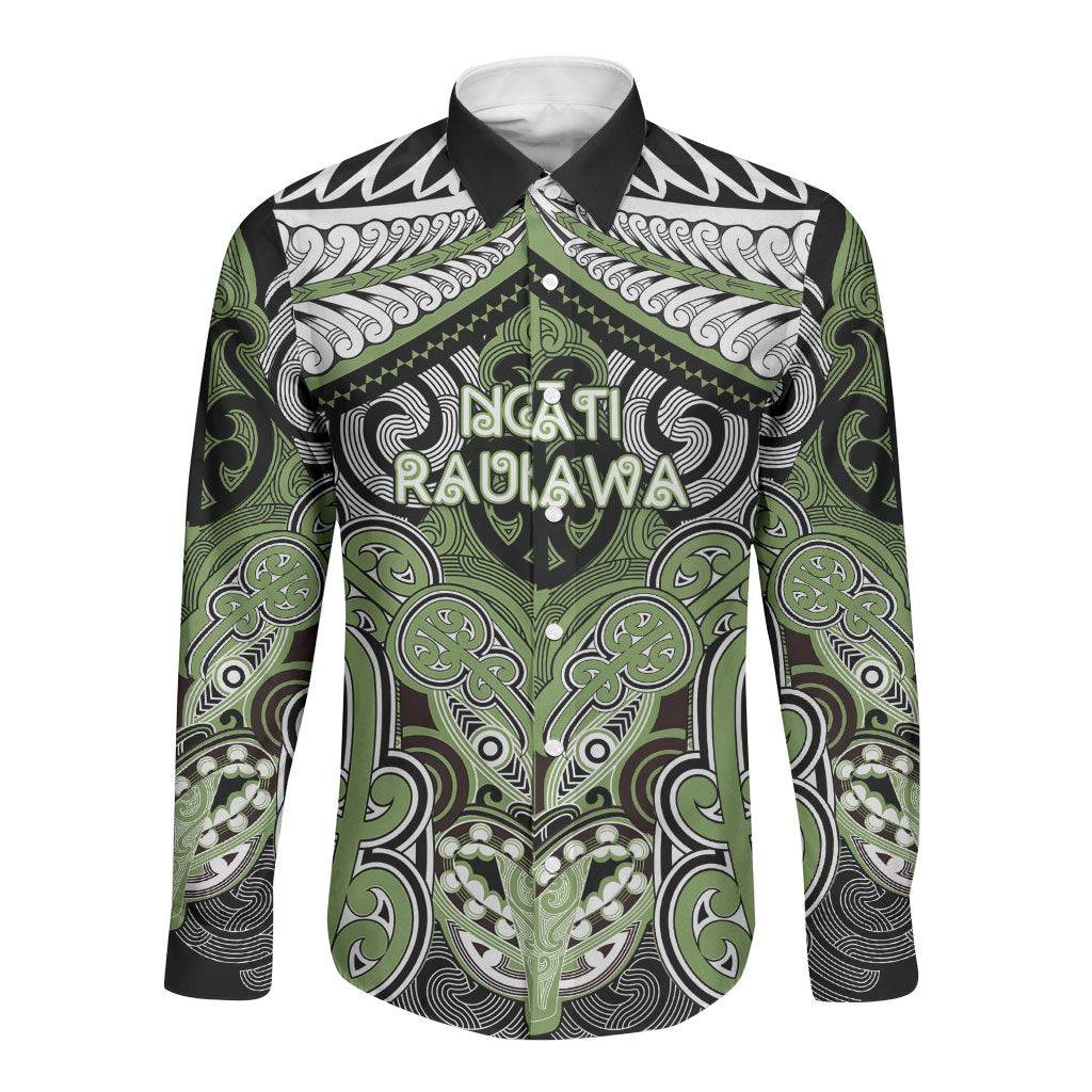 Aotearoa Iwi Ngati Raukawa Personalised Long Sleeve Button Shirt Maori Kowhaiwhai Pattern