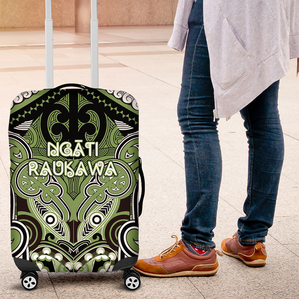 Aotearoa Iwi Ngati Raukawa Luggage Cover Maori Kowhaiwhai Pattern LT19 Green - Polynesian Pride