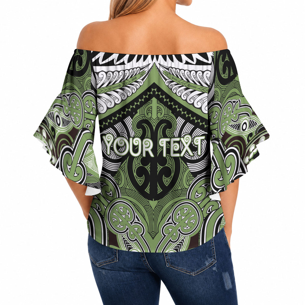 Aotearoa Iwi Ngati Raukawa Personalised Off Shoulder Wrap Waist Top Maori Kowhaiwhai Pattern