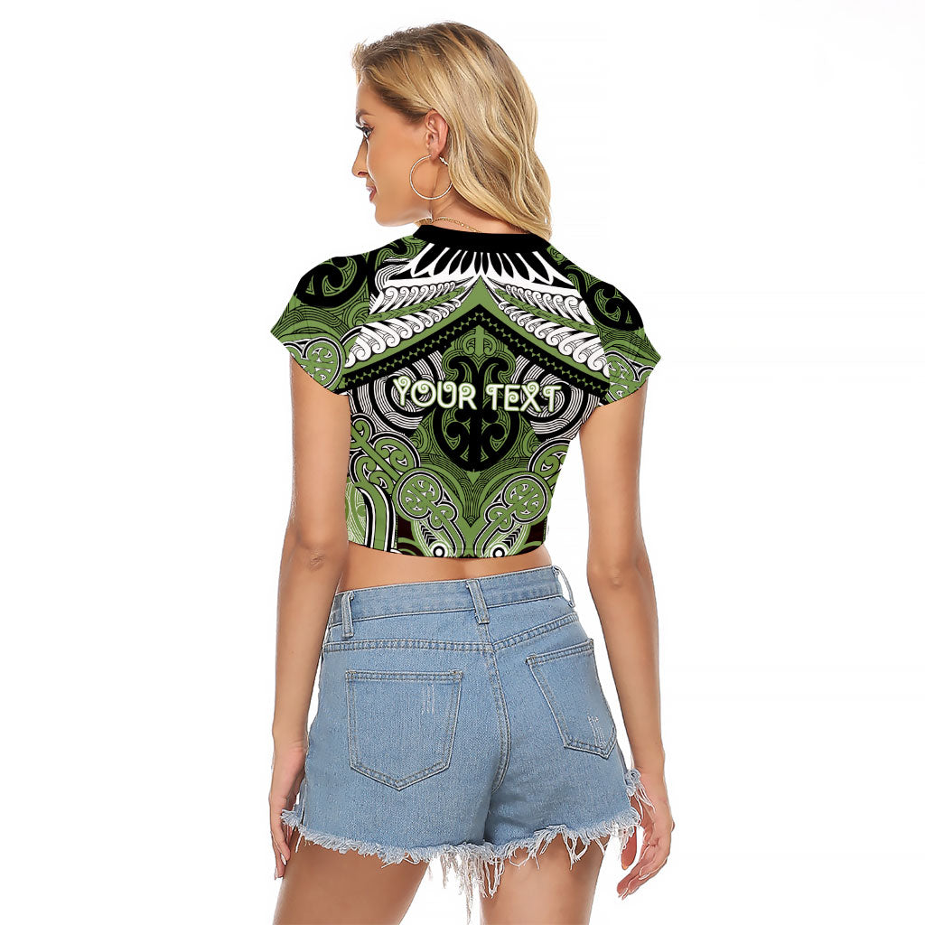 Aotearoa Iwi Ngati Raukawa Personalised Raglan Cropped T Shirt Maori Kowhaiwhai Pattern