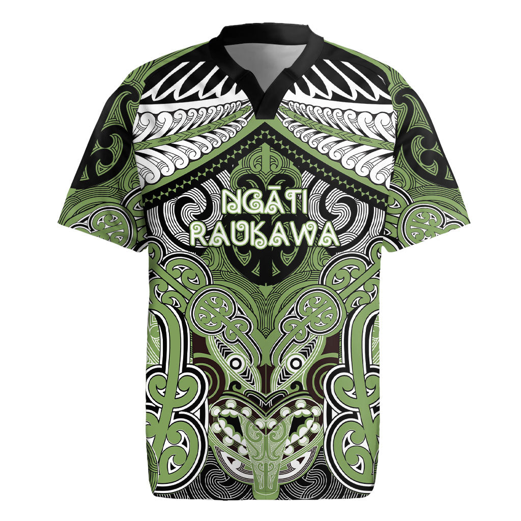 Aotearoa Iwi Ngati Raukawa Personalised Rugby Jersey Maori Kowhaiwhai Pattern LT19 Green - Polynesian Pride