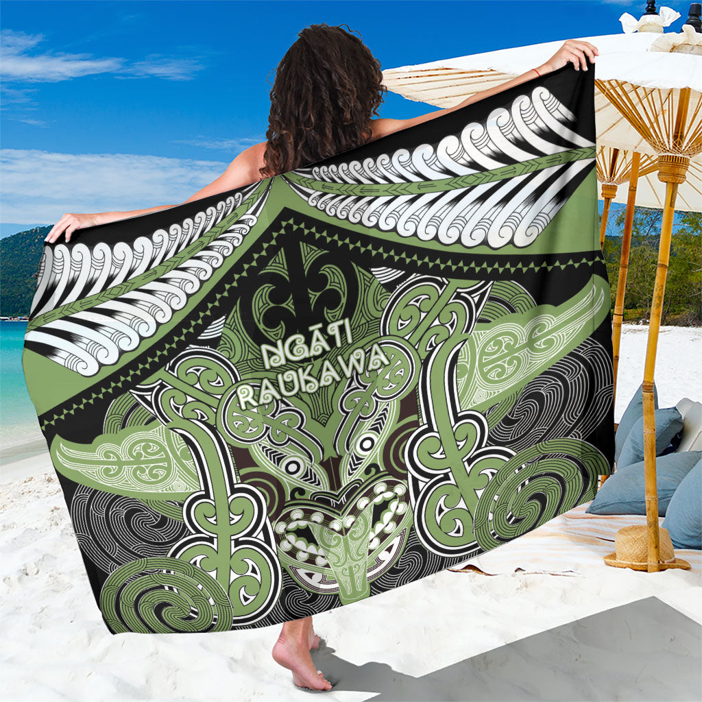 Aotearoa Iwi Ngati Raukawa Sarong Maori Kowhaiwhai Pattern LT19 One Size 44 x 66 inches Green - Polynesian Pride