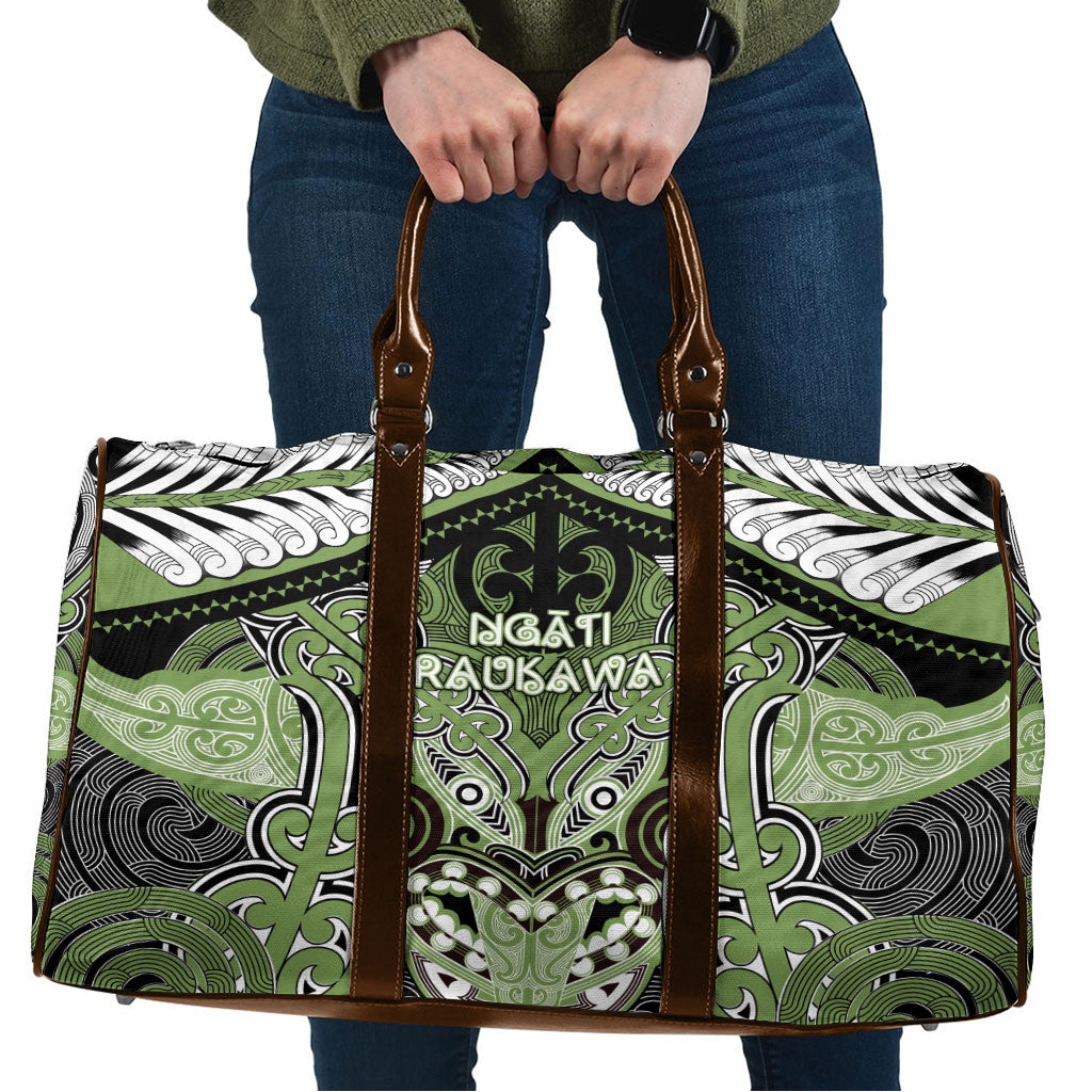 Aotearoa Iwi Ngati Raukawa Travel Bag Maori Kowhaiwhai Pattern LT19 Green - Polynesian Pride