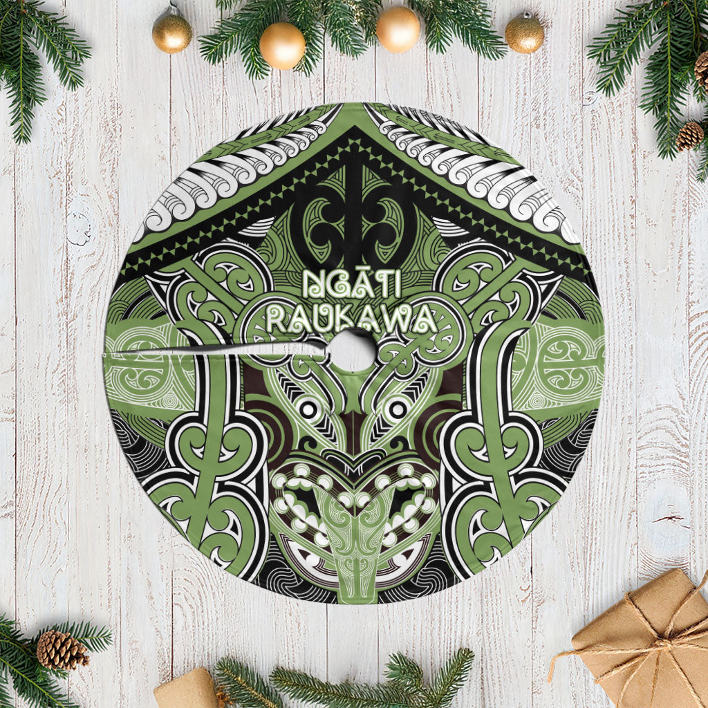 Aotearoa Iwi Ngati Raukawa Tree Skirt Maori Kowhaiwhai Pattern LT19 Casual Green - Polynesian Pride