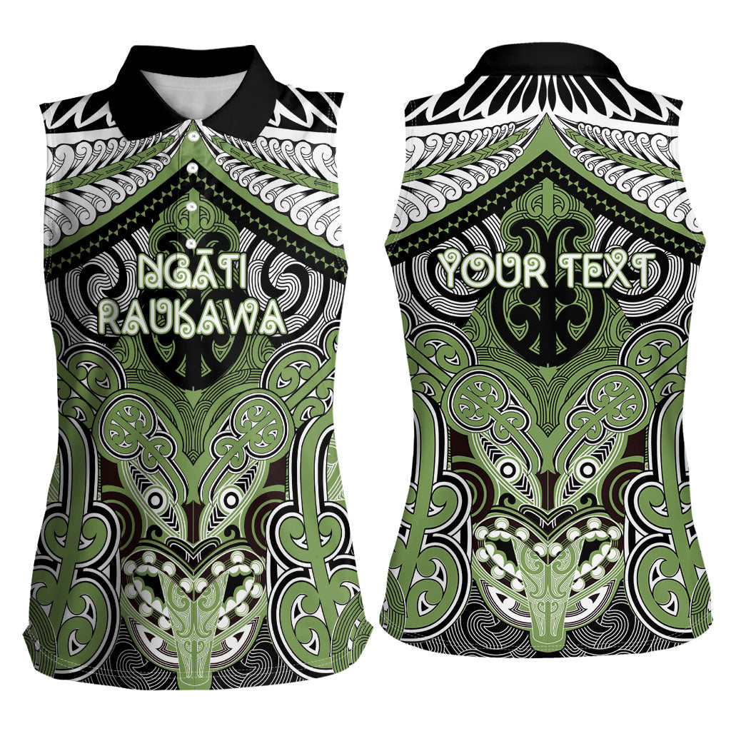 Aotearoa Iwi Ngati Raukawa Personalised Women Sleeveless Polo Shirt Maori Kowhaiwhai Pattern
