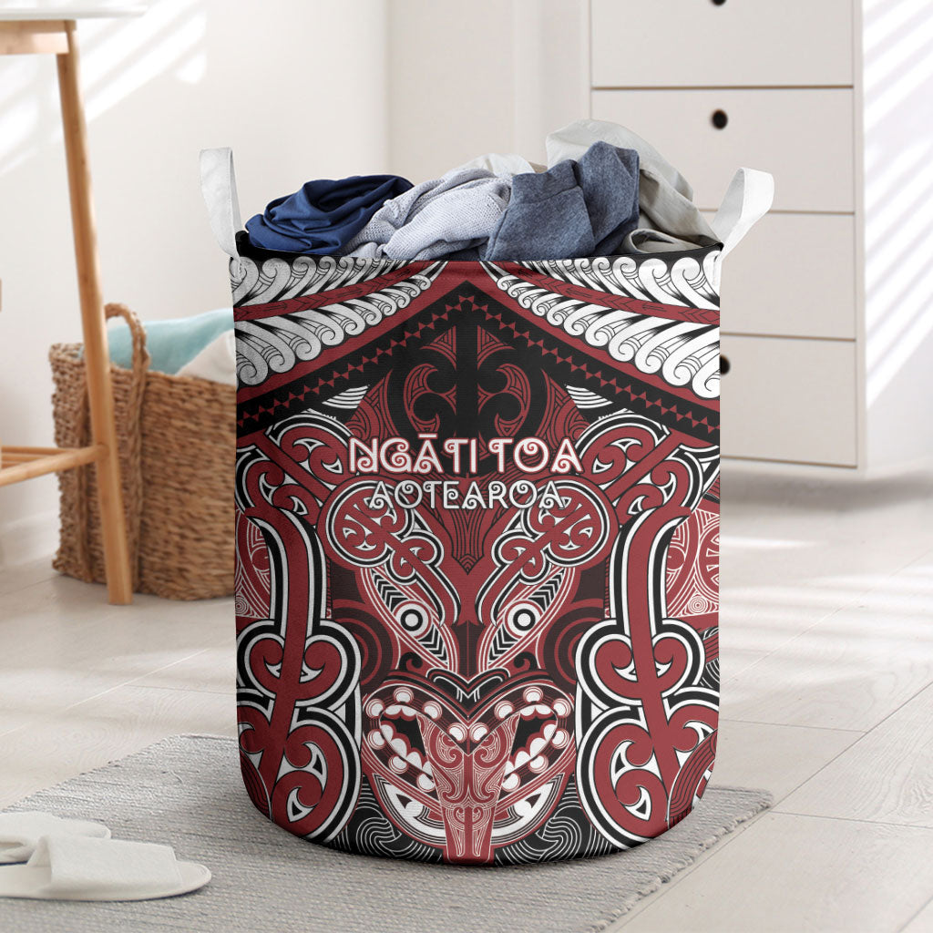 Aotearoa Iwi Ngati Toa Laundry Basket Maori Kowhaiwhai Pattern LT19 Red - Polynesian Pride