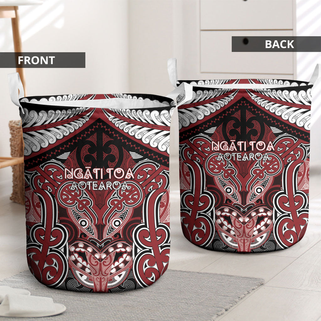Aotearoa Iwi Ngati Toa Laundry Basket Maori Kowhaiwhai Pattern
