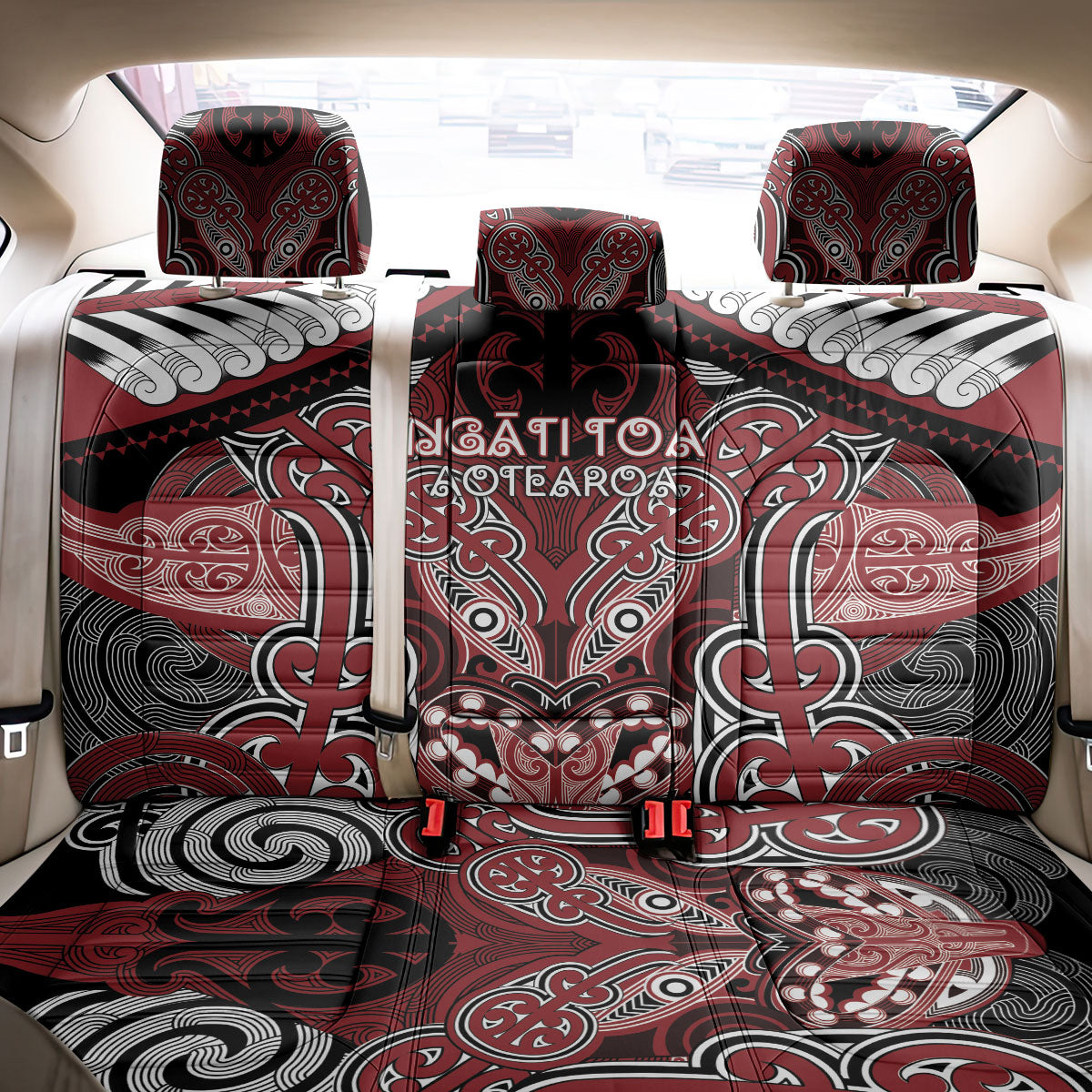 Aotearoa Iwi Ngati Toa Back Car Seat Cover Maori Kowhaiwhai Pattern