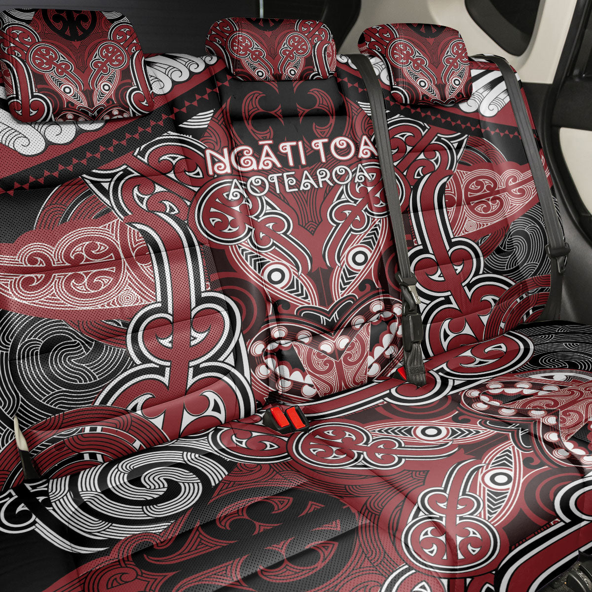 Aotearoa Iwi Ngati Toa Back Car Seat Cover Maori Kowhaiwhai Pattern