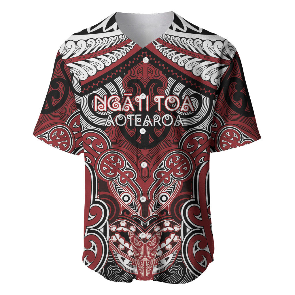 Aotearoa Iwi Ngati Toa Personalised Baseball Jersey Maori Kowhaiwhai Pattern LT19 Red - Polynesian Pride