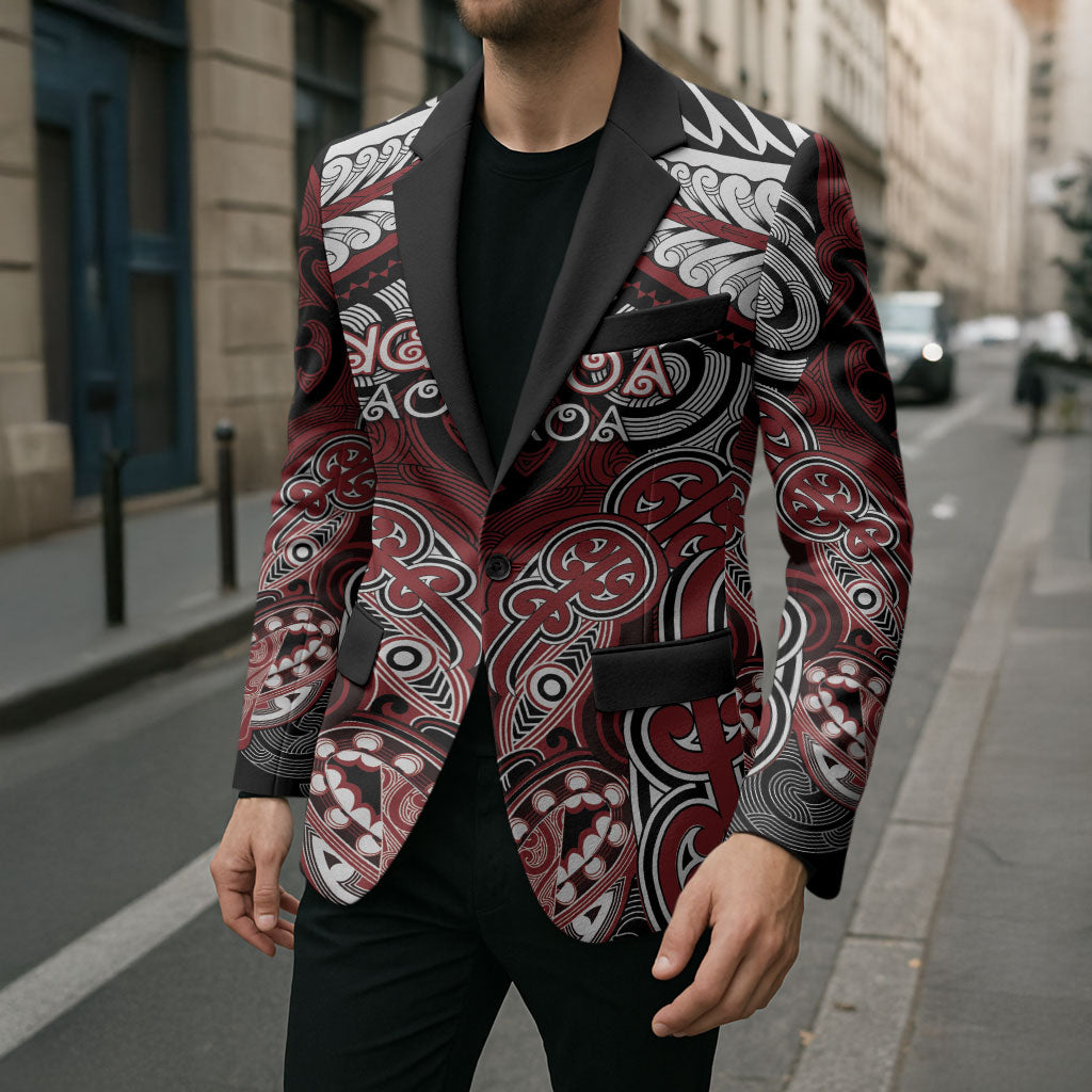 Aotearoa Iwi Ngati Toa Personalised Blazer Maori Kowhaiwhai Pattern