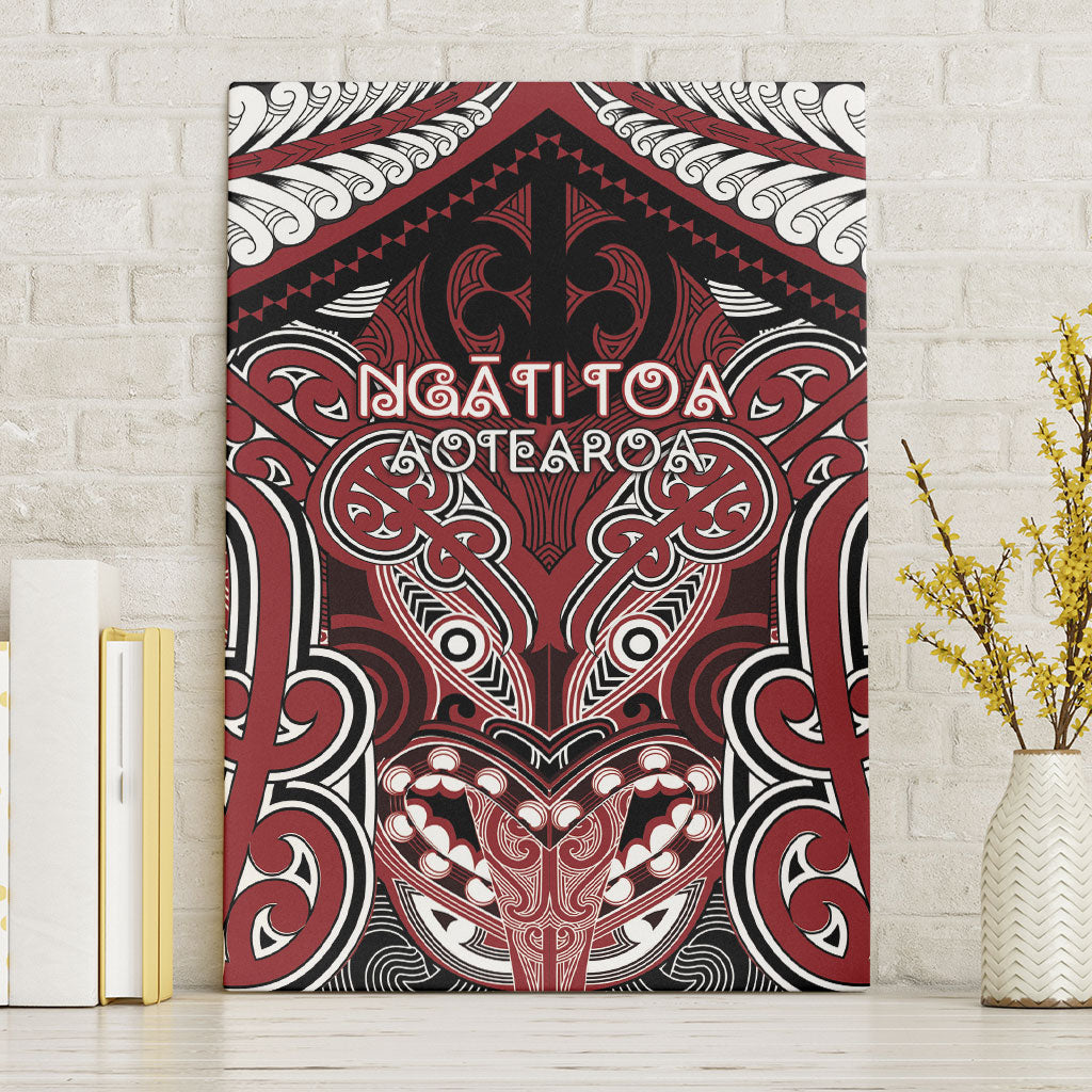 Aotearoa Iwi Ngati Toa Canvas Wall Art Maori Kowhaiwhai Pattern LT19 Without Frame Red - Polynesian Pride