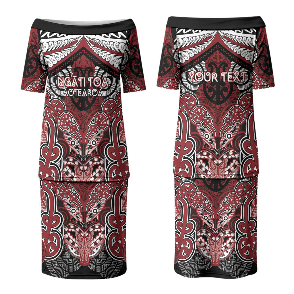 Aotearoa Iwi Ngati Toa Personalised Family Matching Puletasi and Hawaiian Shirt Maori Kowhaiwhai Pattern