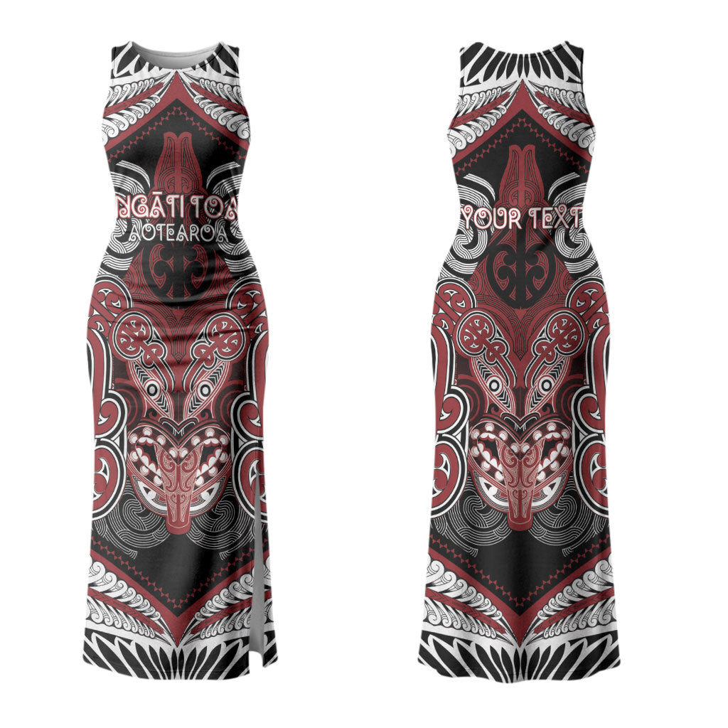 Aotearoa Iwi Ngati Toa Personalised Family Matching Tank Maxi Dress and Hawaiian Shirt Maori Kowhaiwhai Pattern