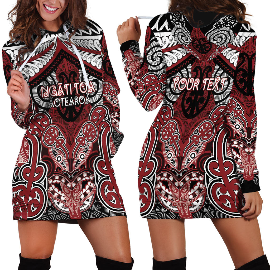 Aotearoa Iwi Ngati Toa Personalised Hoodie Dress Maori Kowhaiwhai Pattern