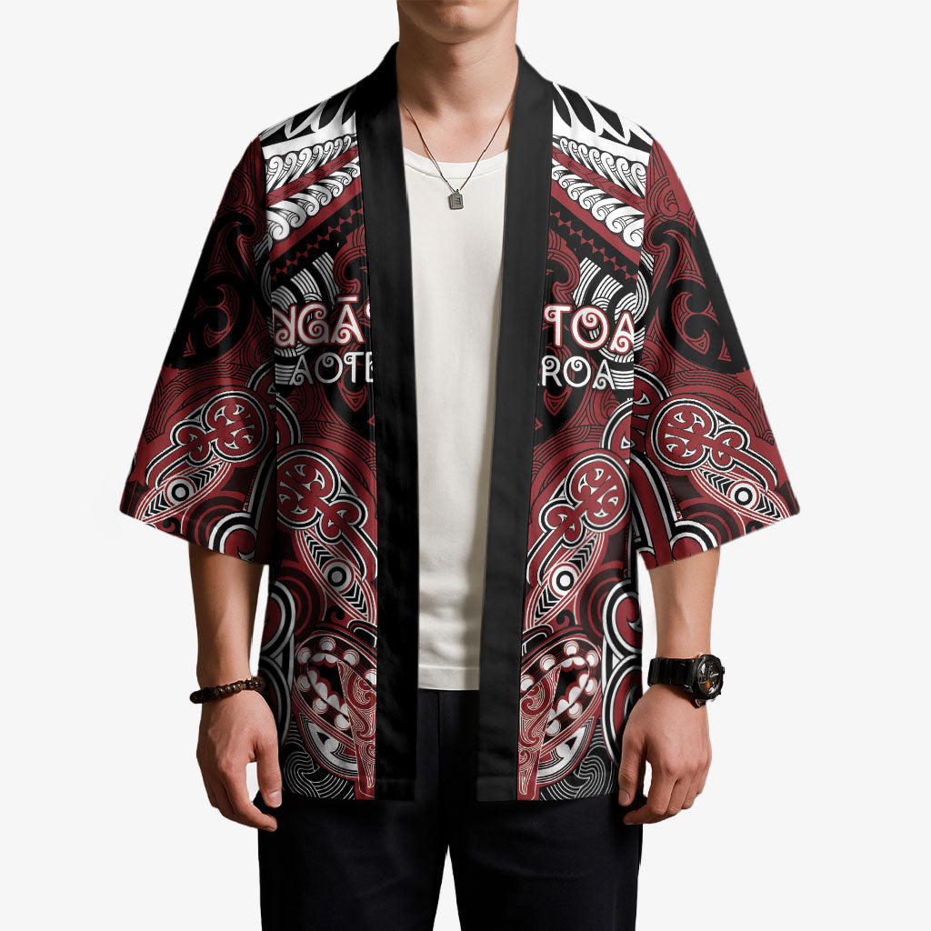 Aotearoa Iwi Ngati Toa Personalised Kimono Maori Kowhaiwhai Pattern