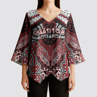 Aotearoa Iwi Ngati Toa Personalised Kimono Sleeve Blouse Maori Kowhaiwhai Pattern