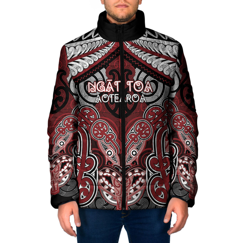 Aotearoa Iwi Ngati Toa Personalised Padded Jacket Maori Kowhaiwhai Pattern