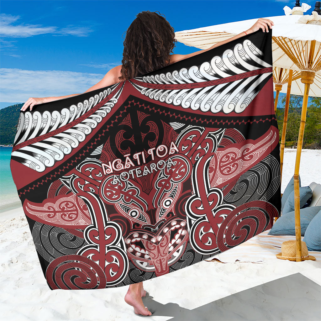 Aotearoa Iwi Ngati Toa Sarong Maori Kowhaiwhai Pattern LT19 One Size 44 x 66 inches Red - Polynesian Pride