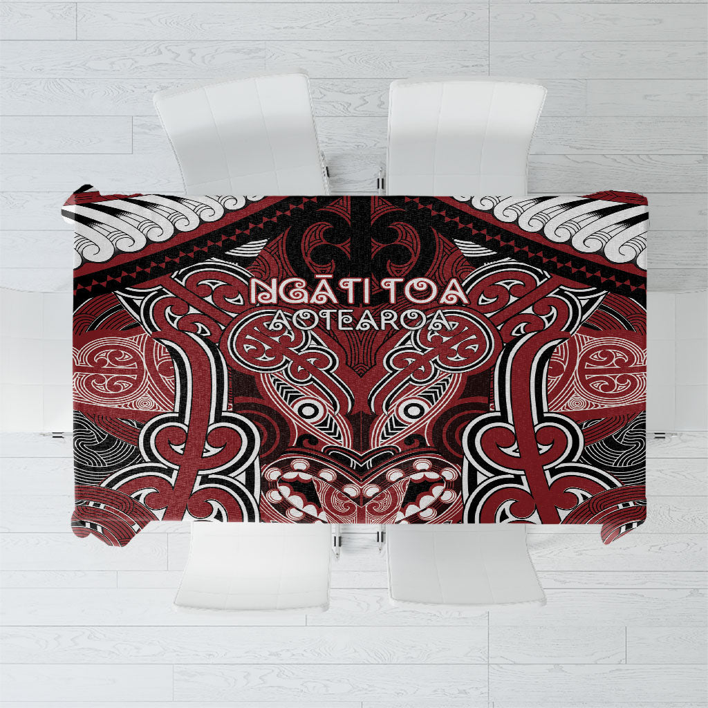 Aotearoa Iwi Ngati Toa Tablecloth Maori Kowhaiwhai Pattern LT19 Red - Polynesian Pride