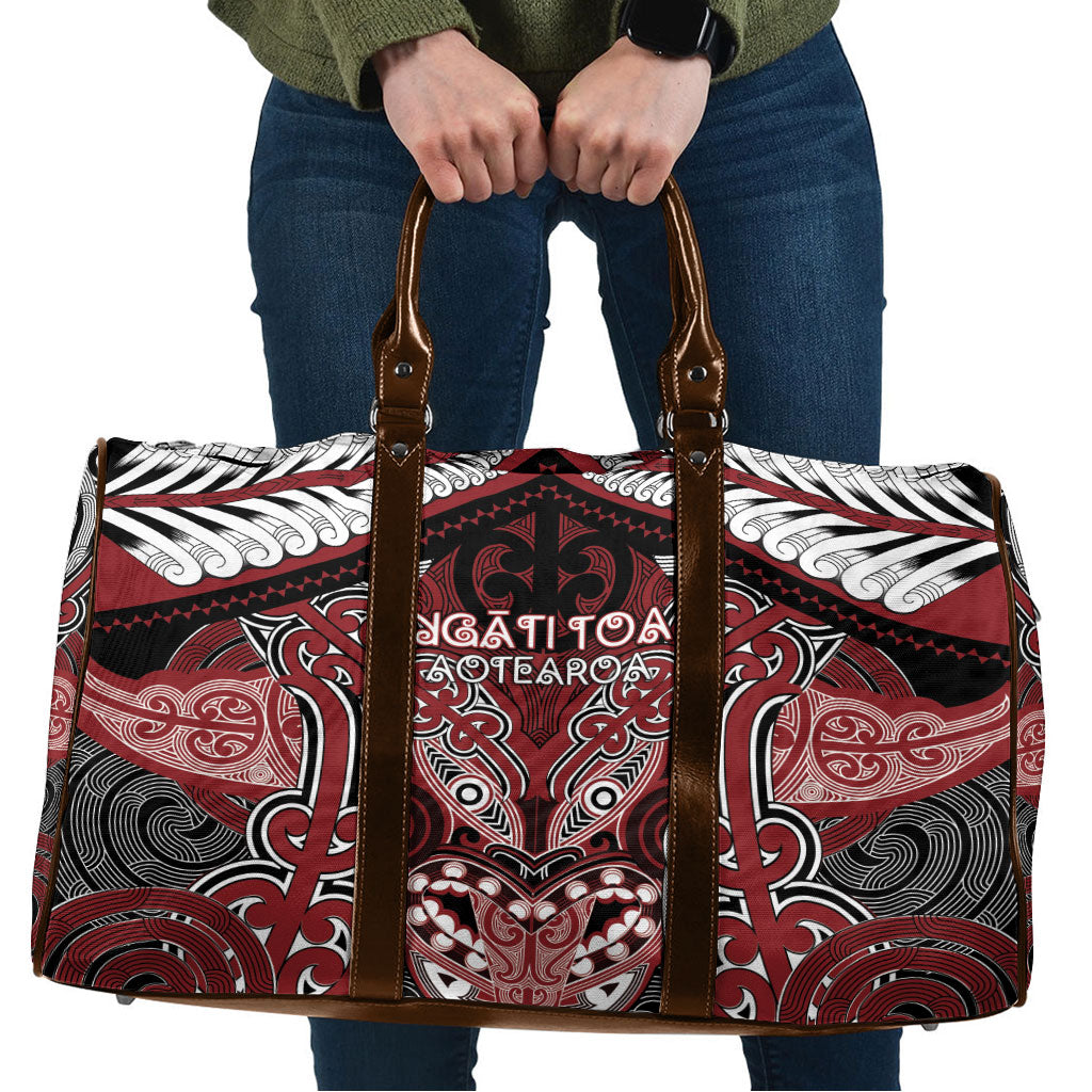 Aotearoa Iwi Ngati Toa Travel Bag Maori Kowhaiwhai Pattern LT19 Red - Polynesian Pride