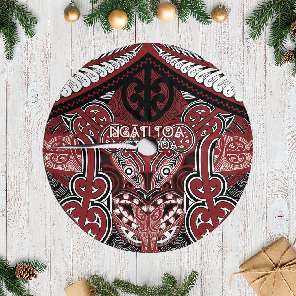 Aotearoa Iwi Ngati Toa Tree Skirt Maori Kowhaiwhai Pattern LT19 Casual Red - Polynesian Pride