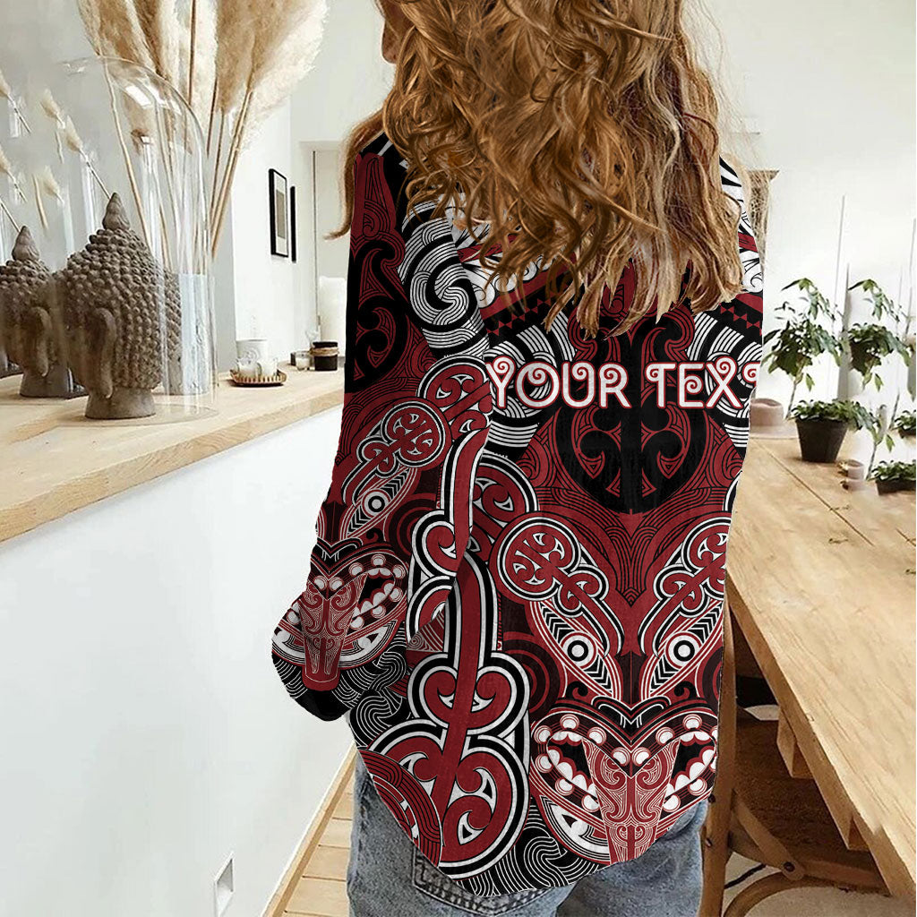 Aotearoa Iwi Ngati Toa Personalised Women Casual Shirt Maori Kowhaiwhai Pattern