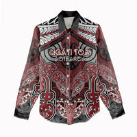 Aotearoa Iwi Ngati Toa Personalised Women Casual Shirt Maori Kowhaiwhai Pattern