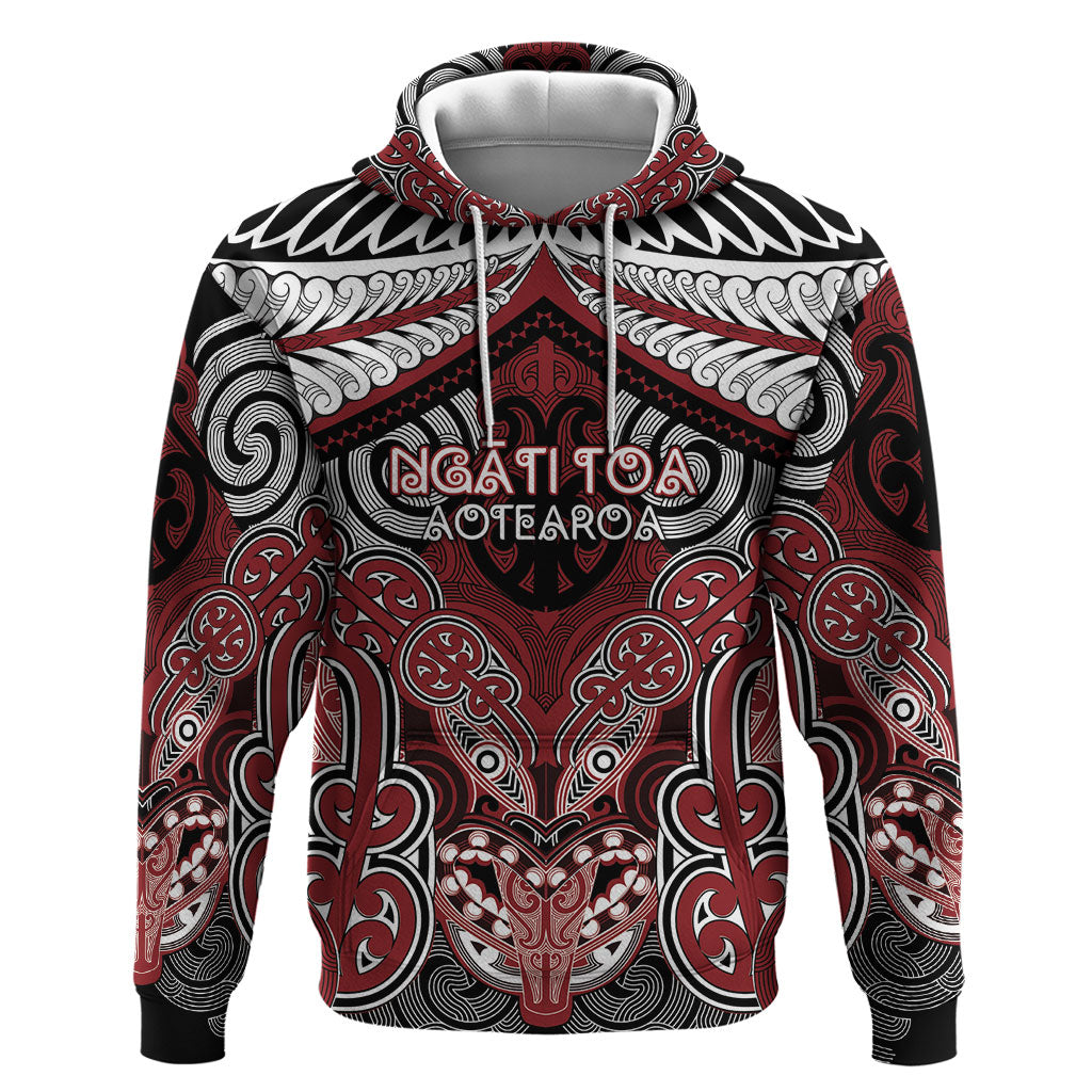 Aotearoa Iwi Ngati Toa Personalised Zip Hoodie Maori Kowhaiwhai Pattern