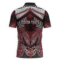 Aotearoa Iwi Ngati Toa Personalised Zipper Polo Shirt Maori Kowhaiwhai Pattern