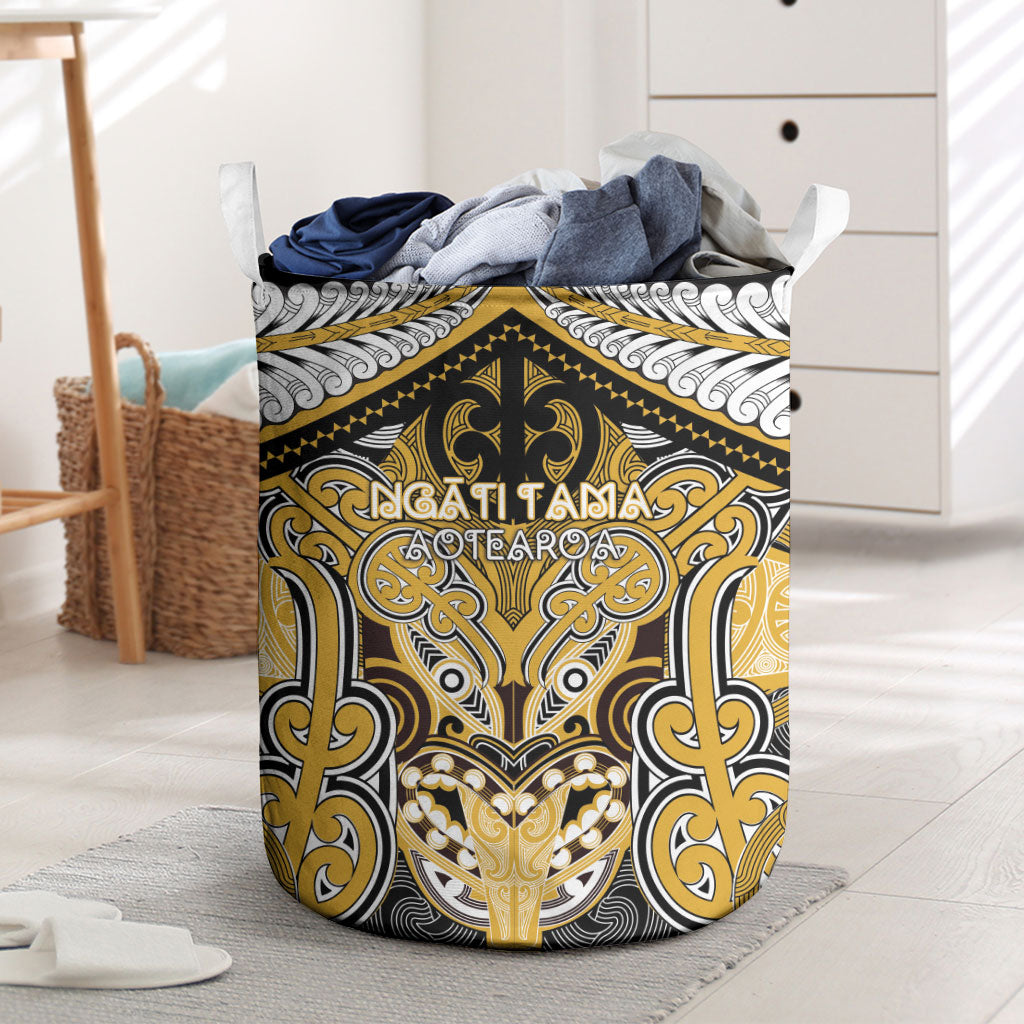 Aotearoa Iwi Ngati Tama Laundry Basket Maori Kowhaiwhai Pattern